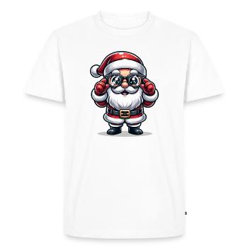 Père Noël avec des lunettes de soleil Déguisement de Noël - T-shirt Premium bio Homme - blanc - Devant - Nico (187cm)