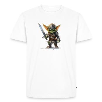 Brave Goblin Knight Fantasy RPG Shirt - Men's Premium Organic T-Shirt - white - Front - Nico (187cm)