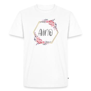 Aino fille nom cadeau de bébé - T-shirt Premium bio Homme - blanc - Devant - Nico (187cm)