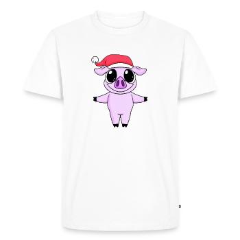 Cochon Noël - T-shirt Premium bio Homme - blanc - Devant - Nico (187cm)