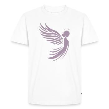 Un ange avec des ailes et une silhouette de halo - T-shirt Premium bio Homme - blanc - Devant - Nico (187cm)