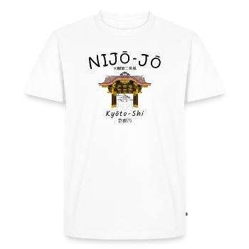 Château de Nijo-jo, villa impériale de Kyoto, Japon, dessin - T-shirt Premium bio Homme - blanc - Devant - Nico (187cm)