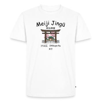 Tokyo Shibuya, sanctuaire shintoïste Meiji Jingu, Japon, - T-shirt Premium bio Homme - blanc - Devant - Nico (187cm)