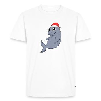 Dugong Christmas - Men's Premium Organic T-Shirt - white - Front - Nico (187cm)