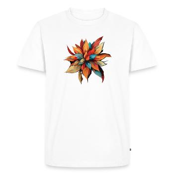 Prismatique Automne Floral Éclat - T-shirt Premium bio Homme - blanc - Devant - Nico (187cm)
