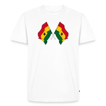 Deux drapeaux du Ghana croisés - T-shirt Premium bio Homme - blanc - Devant - Nico (187cm)
