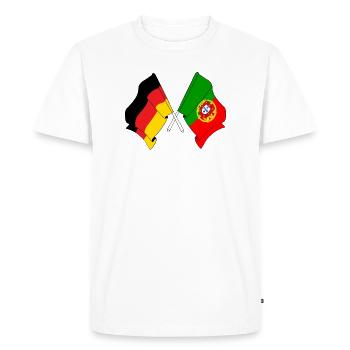Drapeau de l’Allemagne et drapeau du Portugal - T-shirt Premium bio Homme - blanc - Devant - Nico (187cm)