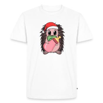Hérisson bébé Noël - T-shirt Premium bio Homme - blanc - Devant - Nico (187cm)