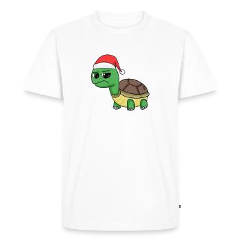 Tortue Noël - T-shirt Premium bio Homme - blanc - Devant - Nico (187cm)