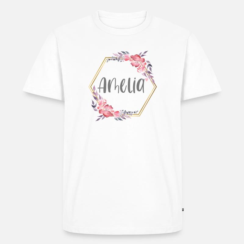 Amelia Mädchen Name Baby Geschenk - Männer Premium Bio T-Shirt - Weiß