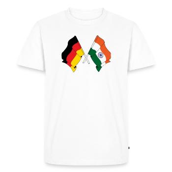 Drapeau de l’Allemagne et drapeau de l’Inde - T-shirt Premium bio Homme - blanc - Devant - Nico (187cm)