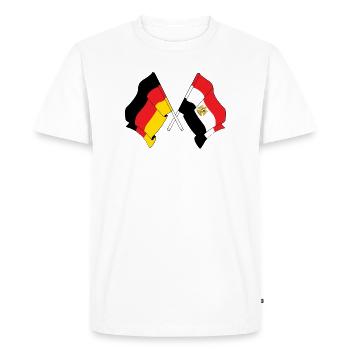 Drapeau de l’Allemagne et drapeau de l’Égypte - T-shirt Premium bio Homme - blanc - Devant - Nico (187cm)