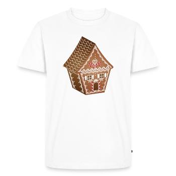 beautifully decorated gingerbread house for Christmas - Men's Premium Organic T-Shirt - white - Front - Nico (187cm)