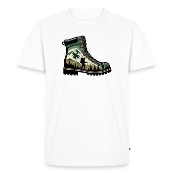 Hiking boots Mountain Trekkeur Randonneur - Men's Premium Organic T-Shirt - white - Front - Nico (187cm)