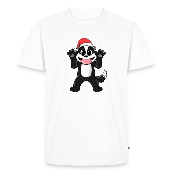 Skunk Noël - T-shirt Premium bio Homme - blanc - Devant - Nico (187cm)