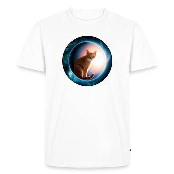 Des chats en orbite cosmique - T-shirt Premium bio Homme - blanc - Devant - Nico (187cm)