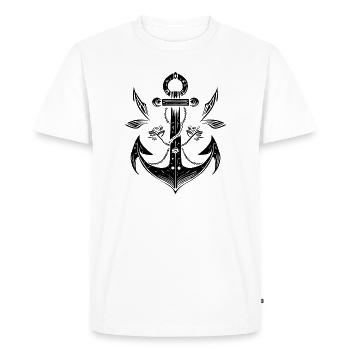 Design Anchor for Angler Fishing - Men's Premium Organic T-Shirt - white - Front - Nico (187cm)