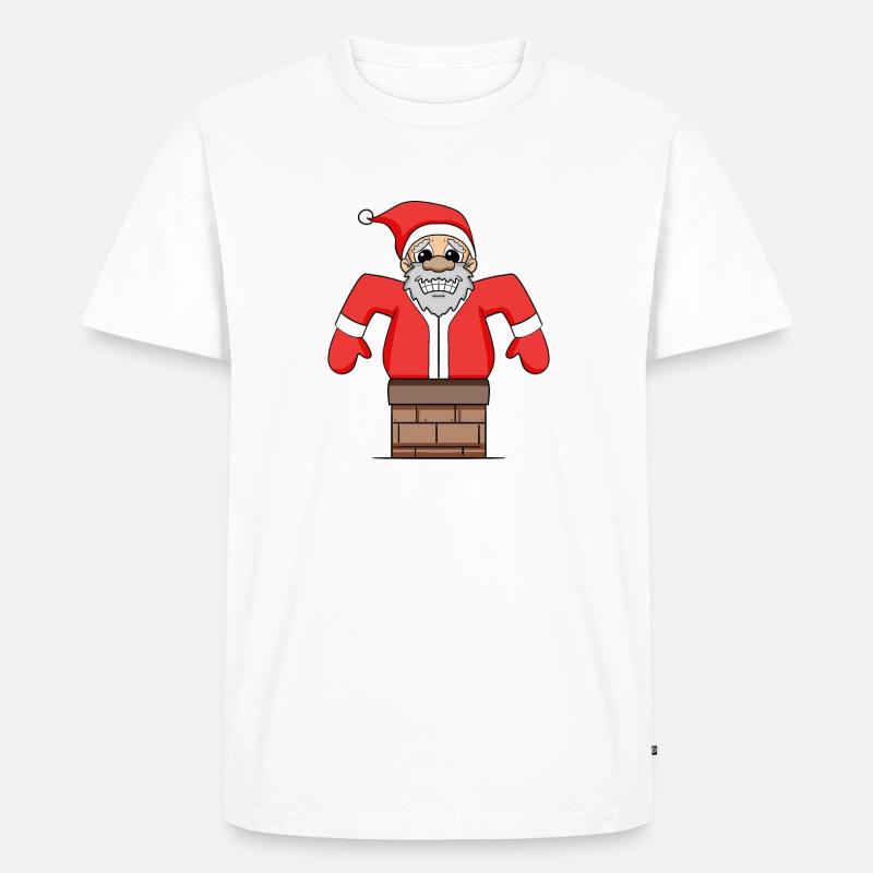 Weihnachtsmann steckt fest - Männer Premium Bio T-Shirt - Weiß