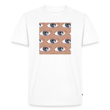 Eyes lined up - Men's Premium Organic T-Shirt - white - Front - Nico (187cm)