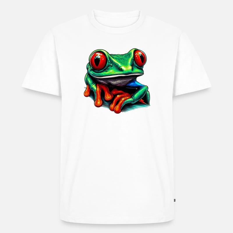 Rotäugiger Laubfrosch - Männer Premium Bio T-Shirt - Weiß