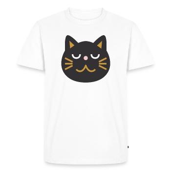 Visage de chat japonais L Noir - T-shirt Premium bio Homme - blanc - Devant - Nico (187cm)