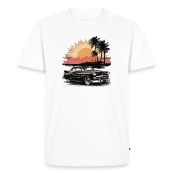 Voitures de collection 1950 - T-shirt Premium bio Homme - blanc - Devant - Nico (187cm)