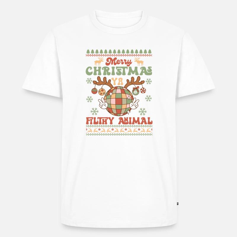 Hässlicher Weihnachtspullover - Männer Premium Bio T-Shirt - Weiß