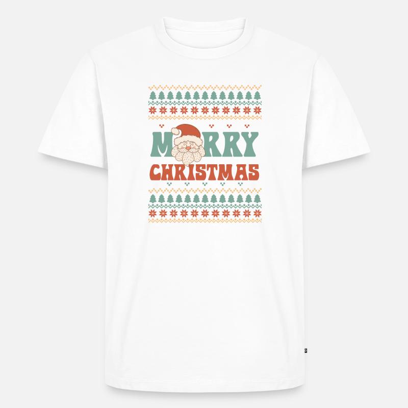 Hässlicher Weihnachtspullover - Männer Premium Bio T-Shirt - Weiß