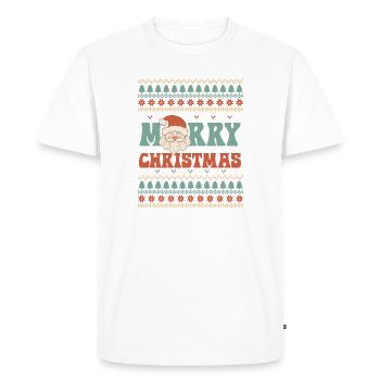 Pull de Noël moche - T-shirt Premium bio Homme - blanc - Devant - Nico (187cm)