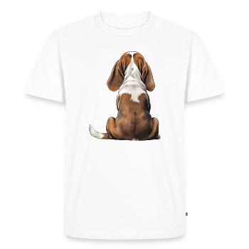 Basset Hound - T-shirt Premium bio Homme - blanc - Devant - Nico (187cm)
