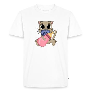 Motif de bébé chat - T-shirt Premium bio Homme - blanc - Devant - Nico (187cm)