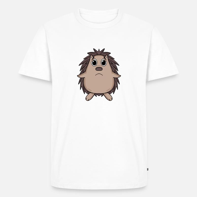 Igel Traurig - trauriger Igel - Männer Premium Bio T-Shirt - Weiß