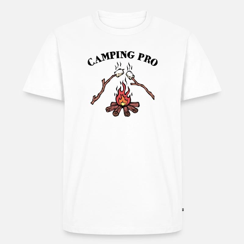 Lagerfeuer Campingplatz Statement Camping Camper - Männer Premium Bio T-Shirt - Weiß