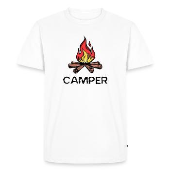 Camper Saying Campfire Camping Hikers Holidays - Men's Premium Organic T-Shirt - white - Front - Nico (187cm)