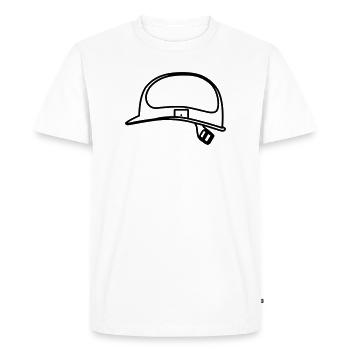 Helmet Construction Worker Outline Smybol - Men's Premium Organic T-Shirt - white - Front - Nico (187cm)