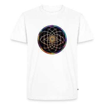 Rainbow Mandala Circle Pattern - Men's Premium Organic T-Shirt - white - Front - Nico (187cm)