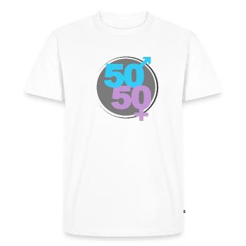 50/50 - Men's Premium Organic T-Shirt - white - Front - Nico (187cm)