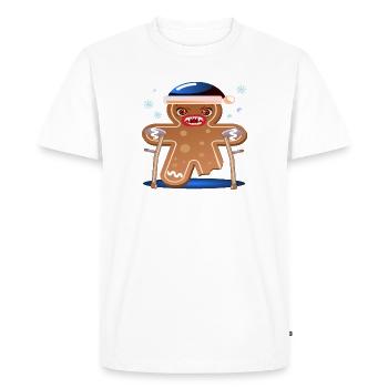 NOËL RÉTABLISSEZ-VOUS BIENTÔT - BÉQUILLE DE MARCHEUR - T-shirt Premium bio Homme - blanc - Devant - Nico (187cm)