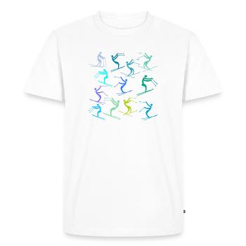 DÉBUTANTS SKI PISTES DE SKI - T-shirt Premium bio Homme - blanc - Devant - Nico (187cm)