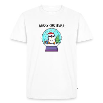 Pingouin Noël - Joyeux Noël - T-shirt Premium bio Homme - blanc - Devant - Nico (187cm)