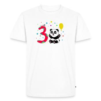 Third Birthday 3rd Year Old Panda Cute Gift - Men's Premium Organic T-Shirt - white - Front - Nico (187cm)