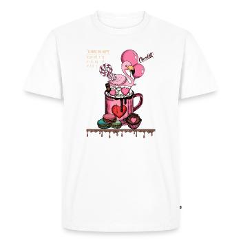 Délice de café Sweet Flamingo - T-shirt Premium bio Homme - blanc - Devant - Nico (187cm)