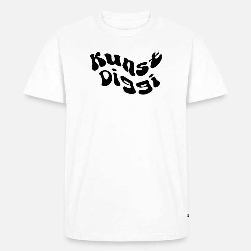 Kunst Diggi - Männer Premium Bio T-Shirt - Weiß