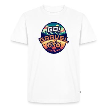 Balade en gravier GO - T-shirt Premium bio Homme - blanc - Devant - Nico (187cm)