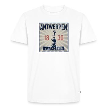 Antwerp 1830 Vintage - Men's Premium Organic T-Shirt - white - Front - Nico (187cm)