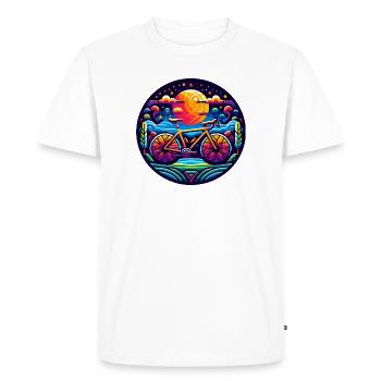 L’abstraction cycliste pour les cyclistes - T-shirt Premium bio Homme - blanc - Devant - Nico (187cm)