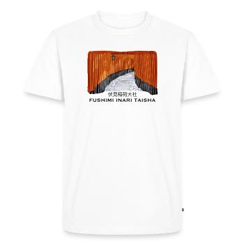 Japon, Kyoto, Fushimi Inari Taisha Torii Dessin - T-shirt Premium bio Homme - blanc - Devant - Nico (187cm)