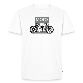 moto moto icône motard logo garage icône graphique - T-shirt Premium bio Homme - blanc - Devant - Nico (187cm)