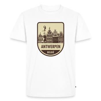 Panneau du paysage urbain d’Anvers - T-shirt Premium bio Homme - blanc - Devant - Nico (187cm)