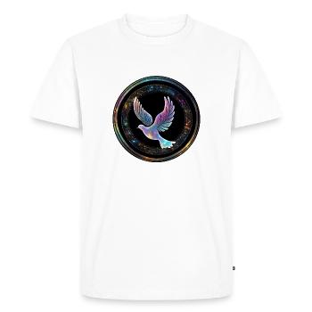 Galaxy Dove in the Star Ring - Men's Premium Organic T-Shirt - white - Front - Nico (187cm)